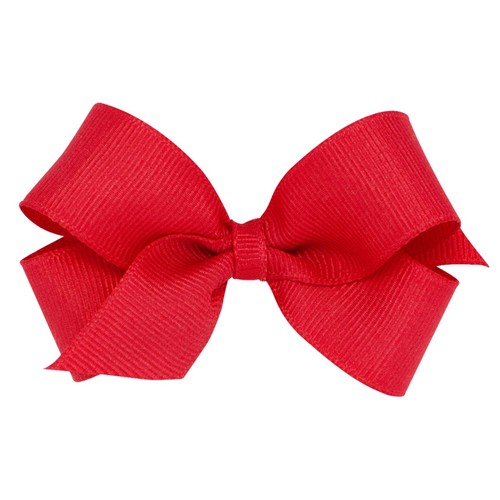 Red grosgrain hair clip - red,