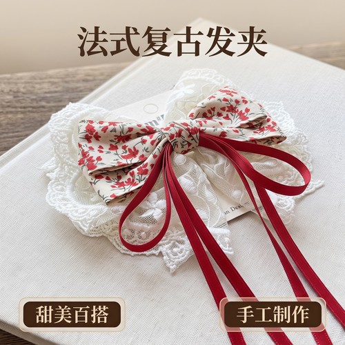 Fabric bow hair clip for - bow,