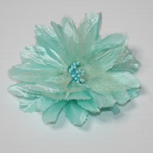 Girl teal fabric flower hair - teal,